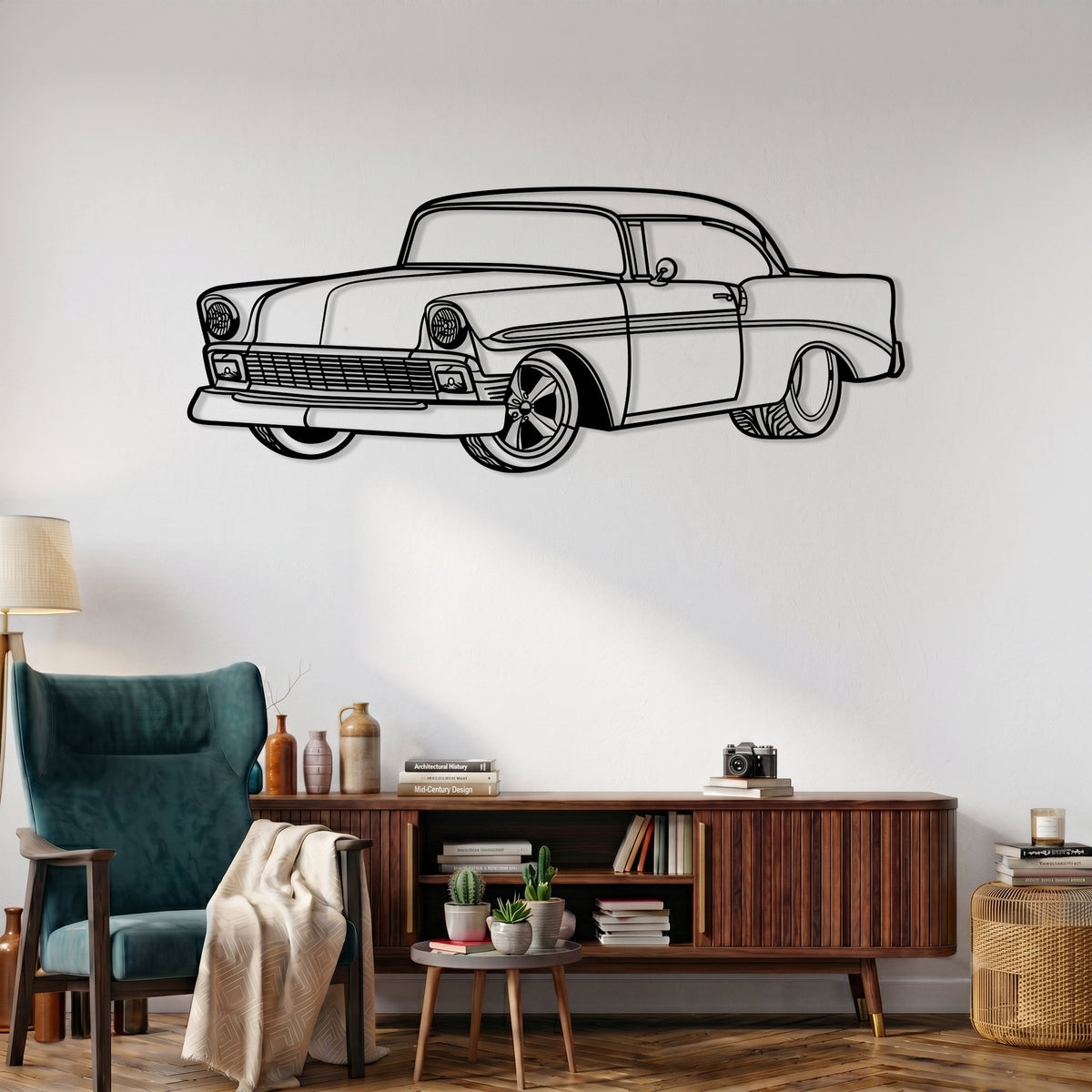 Bel Air (1956) Angle Silhouette Metal Wall Art