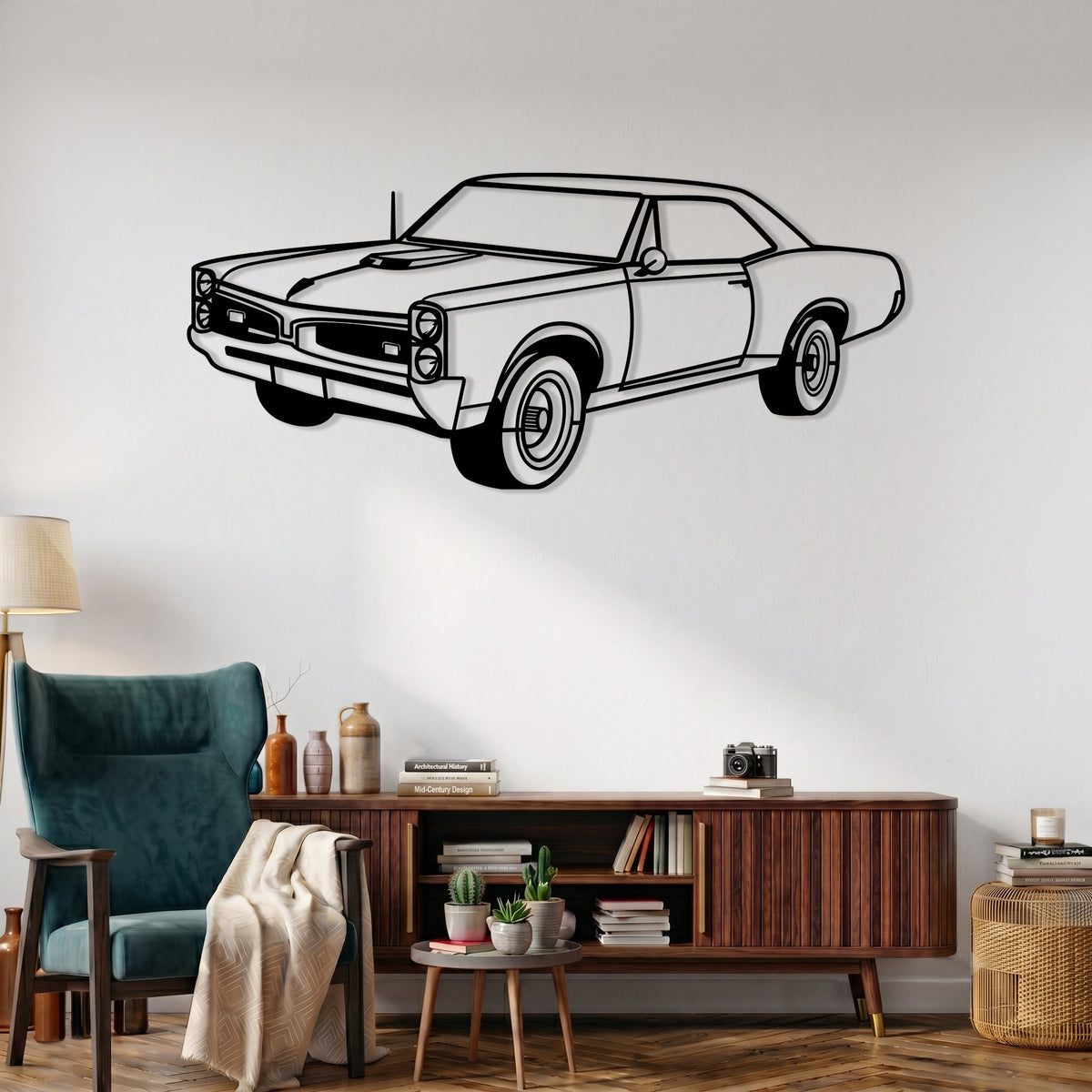 GTO (1966-1967) Angle Silhouette Metal Wall Art