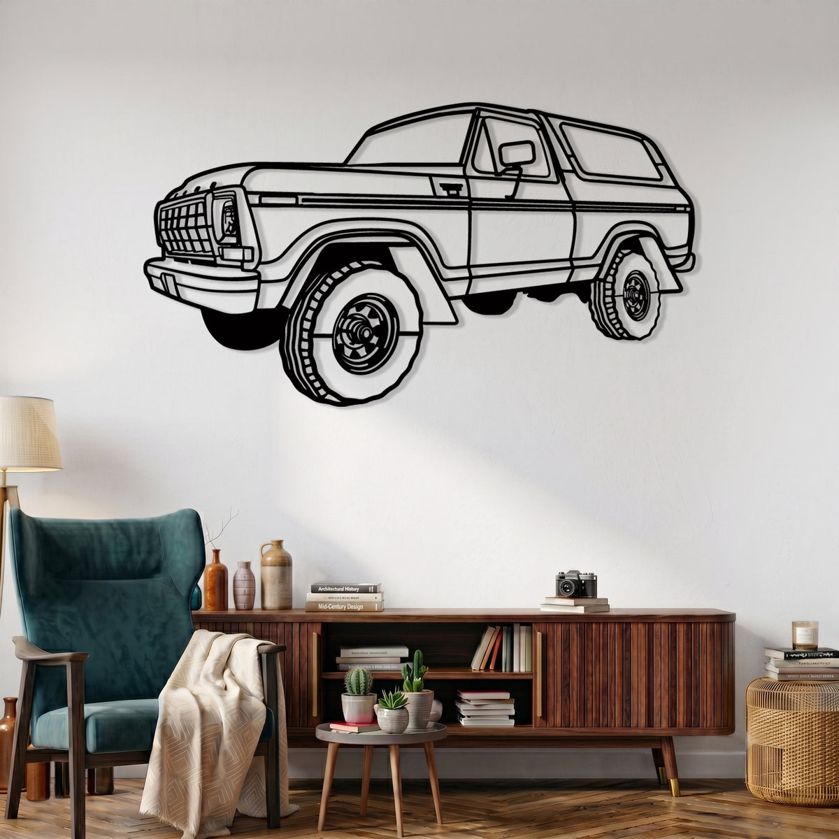 Bronco - 2nd Gen. (1978) Angle Silhouette Metal Wall Art