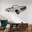 Impala Convertible (1964) Angle Silhouette Metal Wall Art