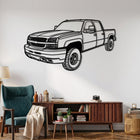 Silverado 1500/2500 HD Crew Cab 1st Gen./GMT800 (2003-2006) Angle Silhouette Metal Wall Art