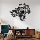 Wrangler Rubicon (JK / 3rd Gen.) Angle Silhouette Metal Wall Art