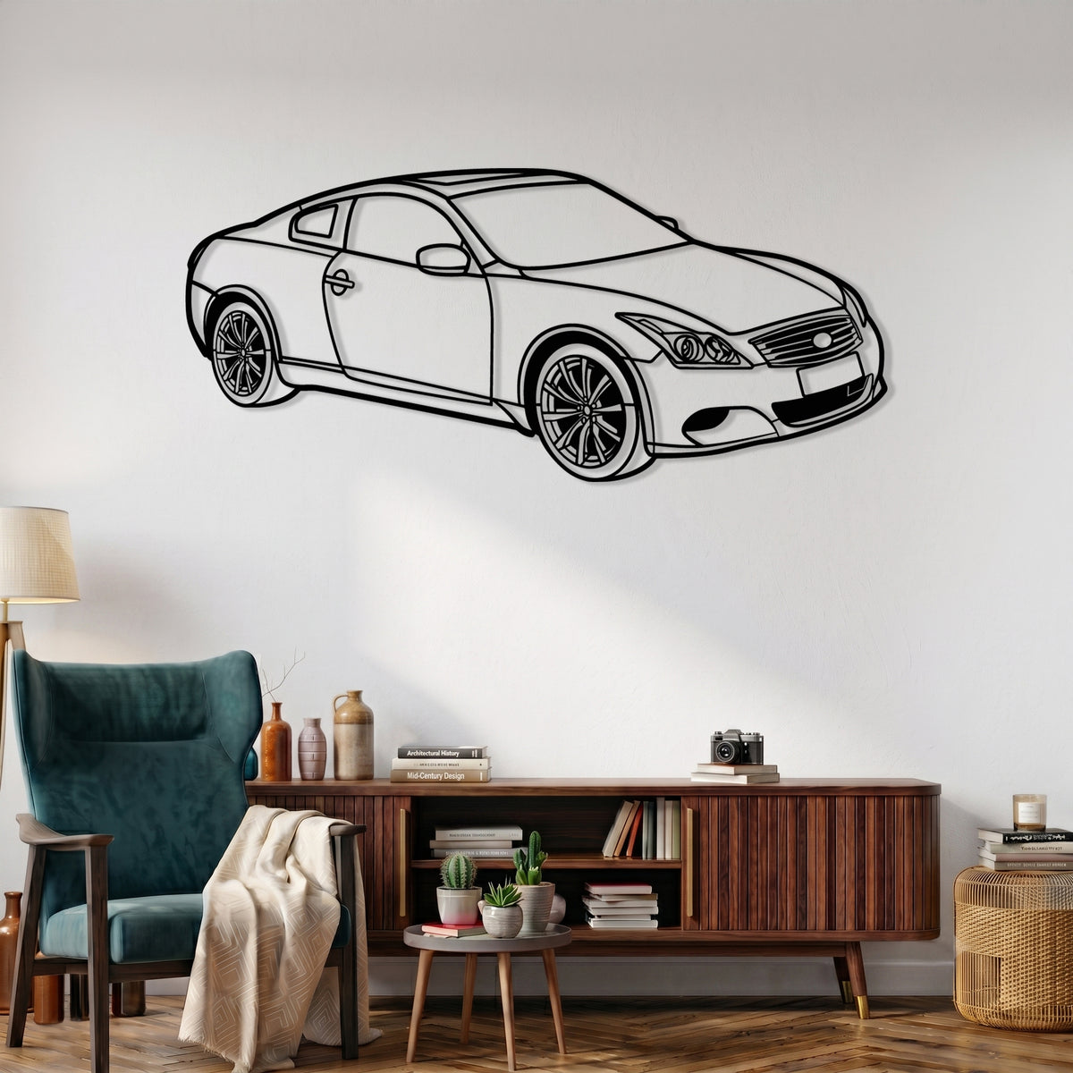 G37 Coupe (V36 / 4th Gen.) Angle Silhouette Metal Wall Art