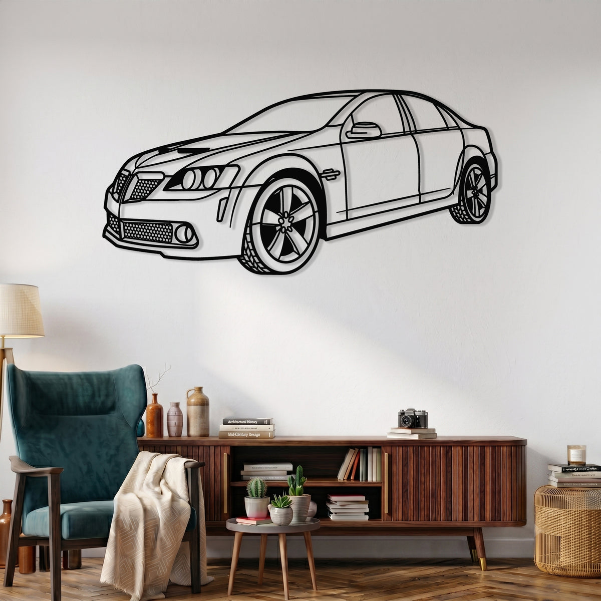 G8 GT / G8 GXP (2008-2009) Angle Silhouette Metal Wall Art
