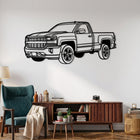 Silverado 1500 Regular Cab (3rd Gen. / K2XX) Angle Silhouette Metal Wall Art