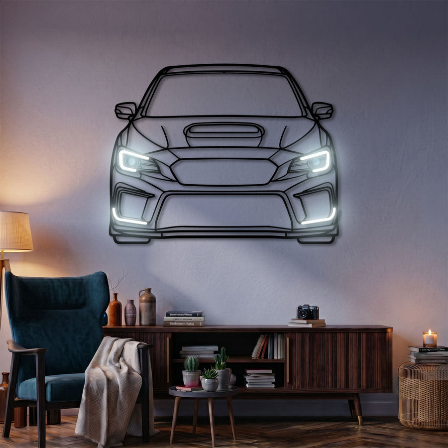 WRX STI فن جداري معدني نيون أمامي للسيارة