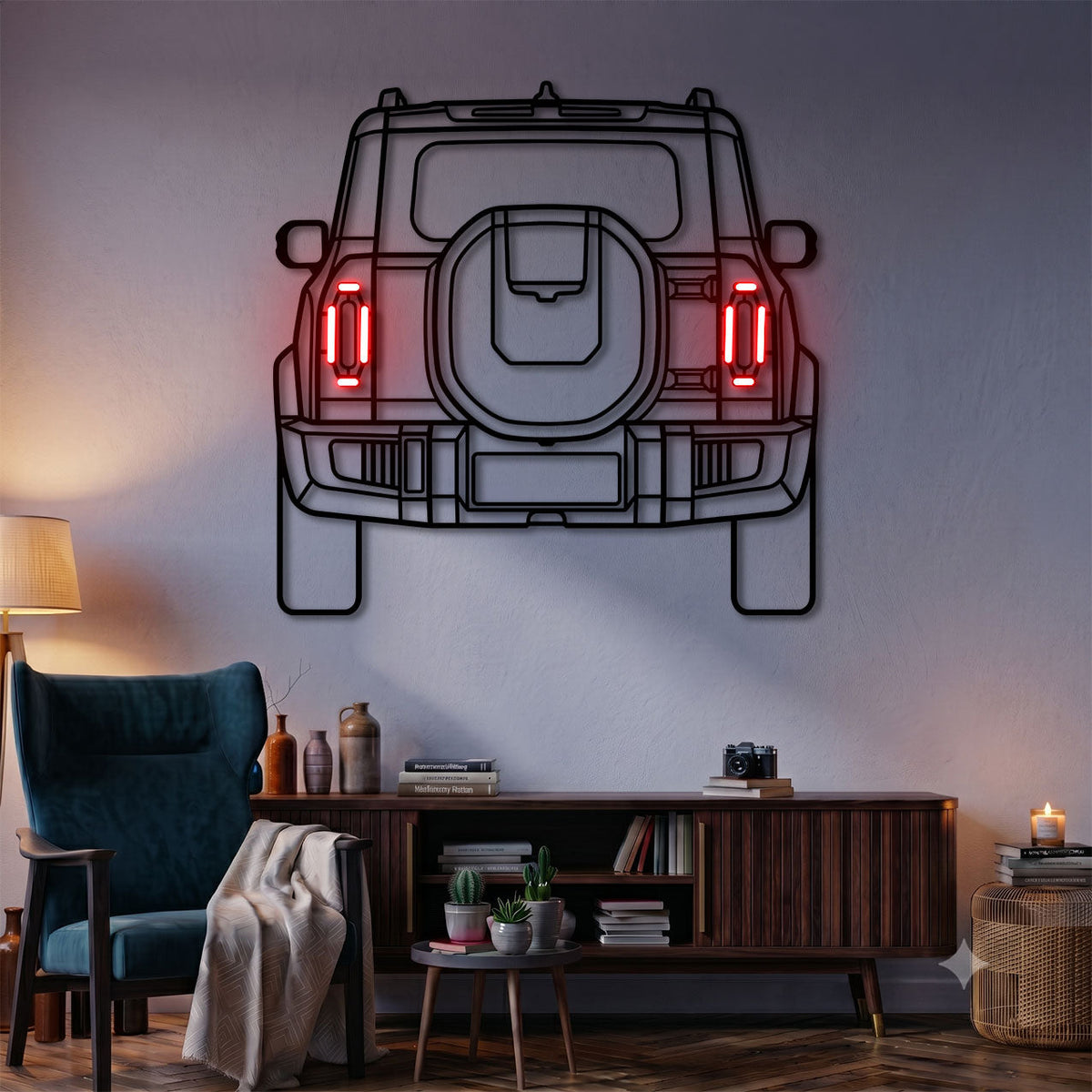 T2 Back View Car Metal Neon Wall Art