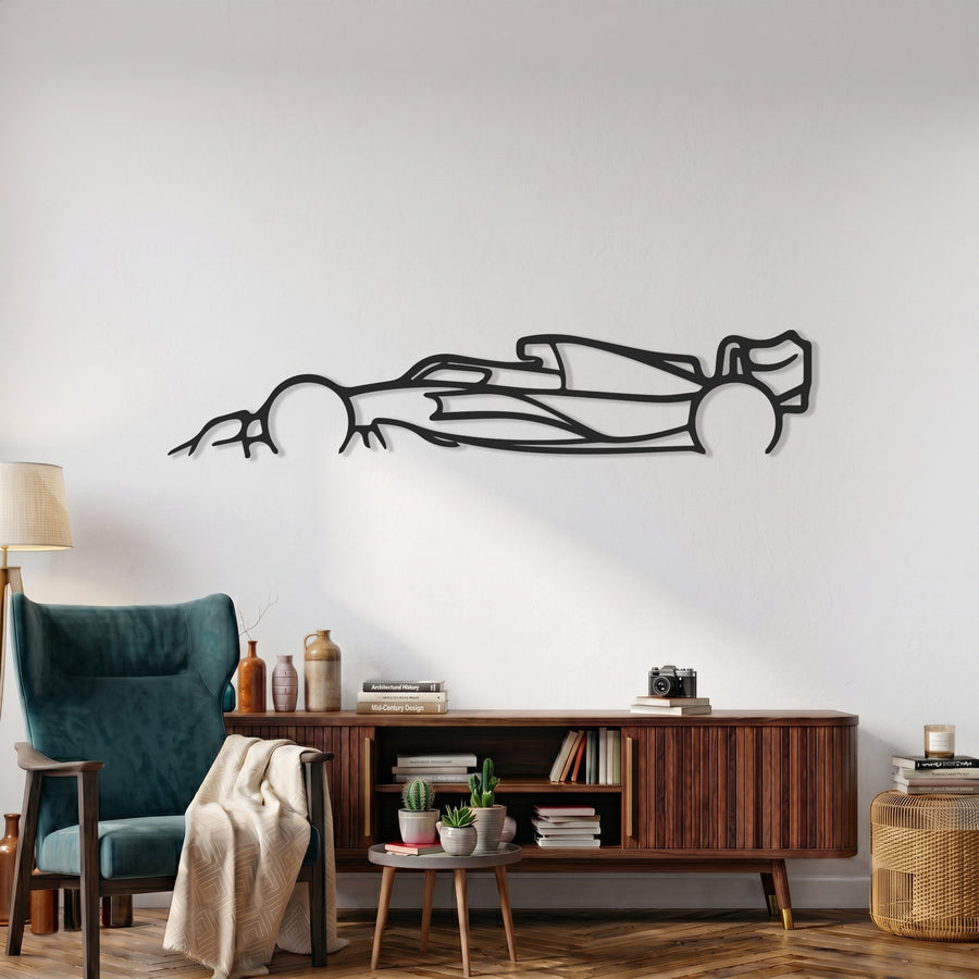 Formula One V2 Car Silhouette Metal Wall Art
