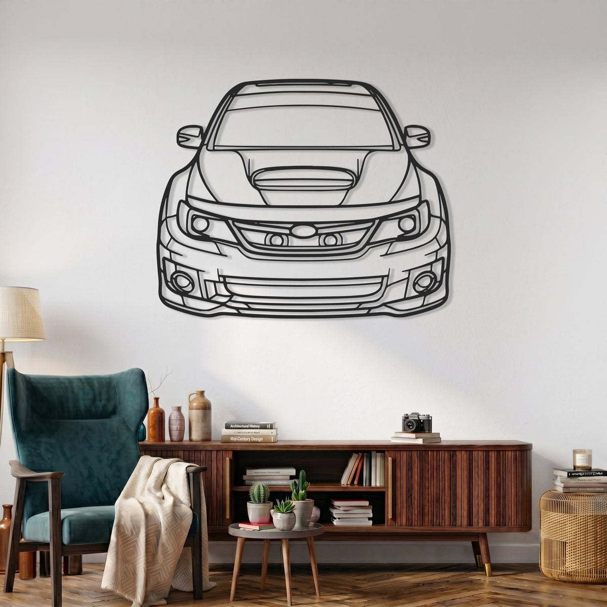 Impreza WRX STI Coupe (GV/GR) 2nd Gen. Front View Metal Wall Art