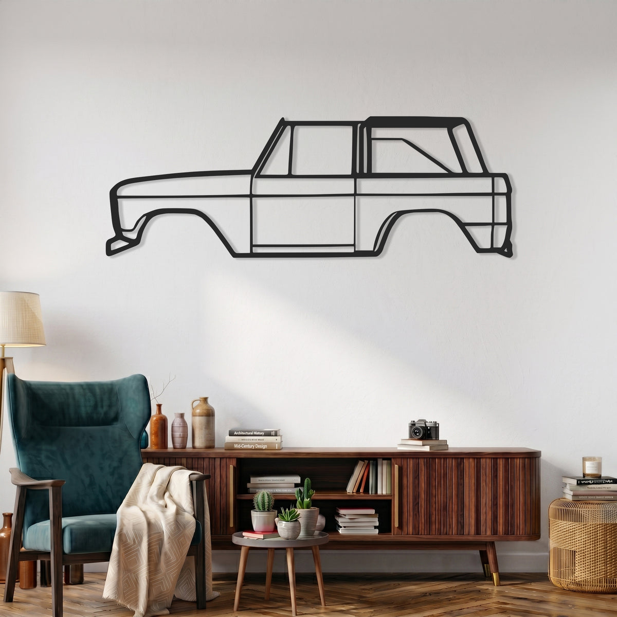 Bronco (First-Gen.) Car Silhouette Metal Wall Art