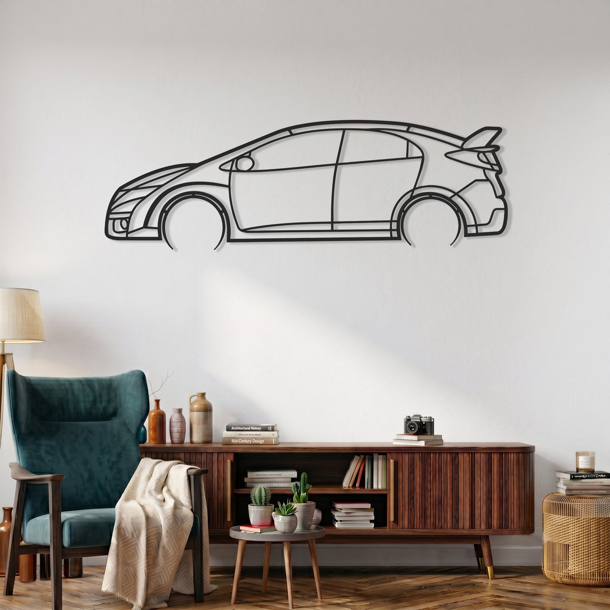 Civic Type R (FK2 Gen.) Car Silhouette Metal Wall Art