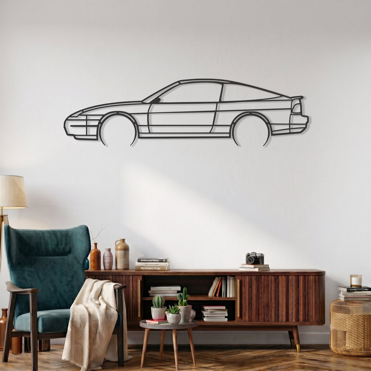 180SX / 200SX / 240SX (Fastback / Hatchback S13) Car Silhouette Metal Wall Art