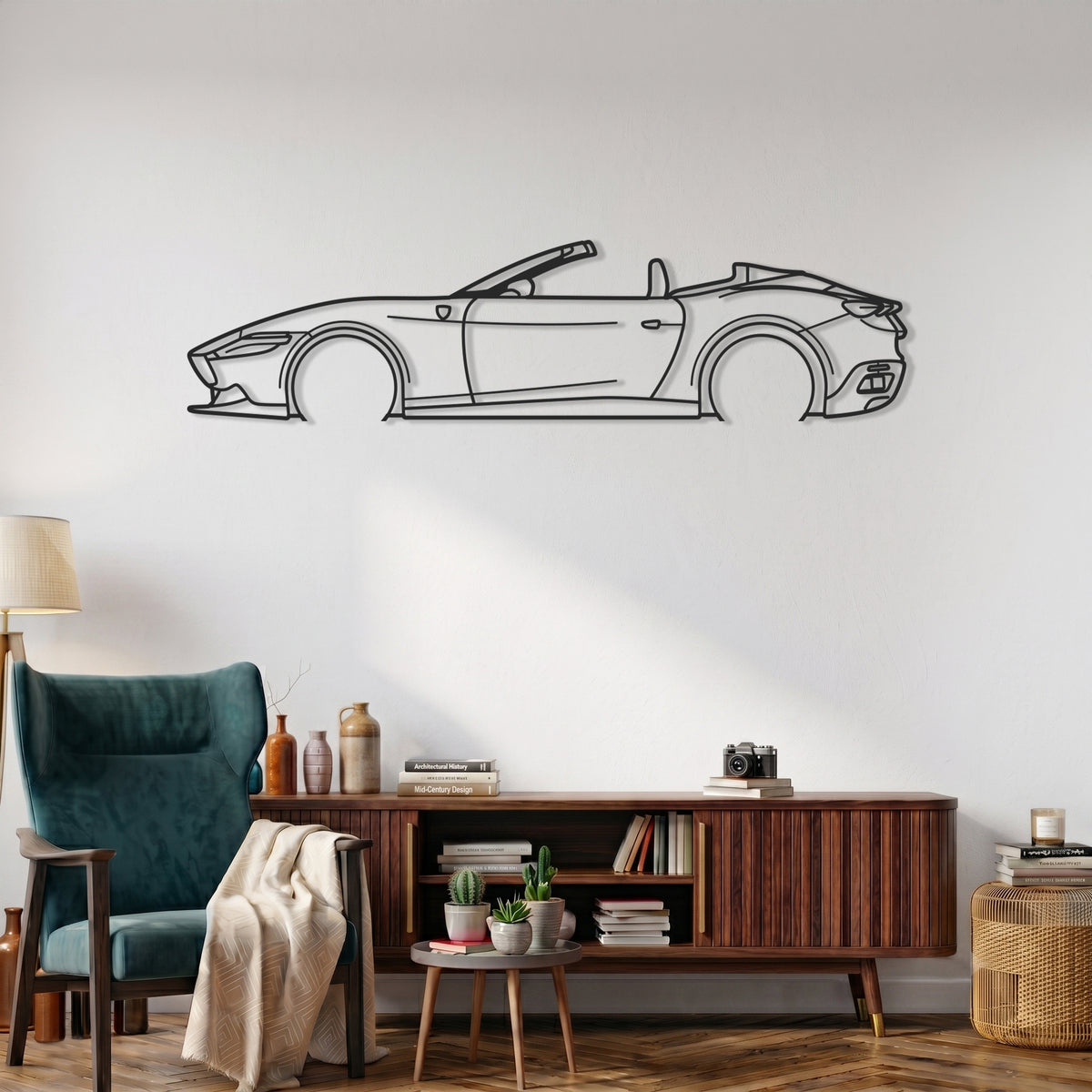 Roma Spider Convertible/Grand Tourer (Internal Factory: F169) Car Silhouette Metal Wall Art