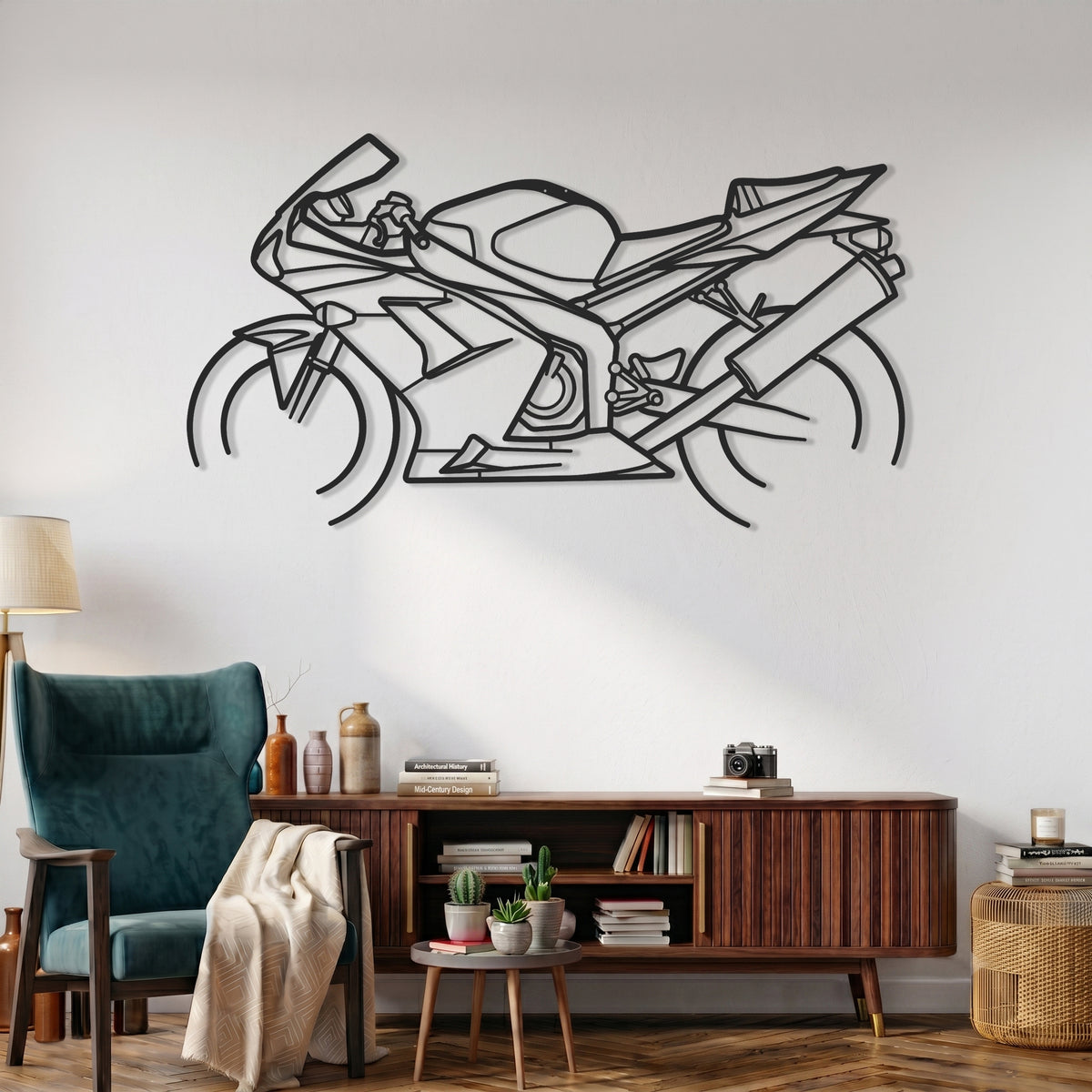 Ninja ZX-6R 2003 Motorcycle Silhouette Metal Wall Art