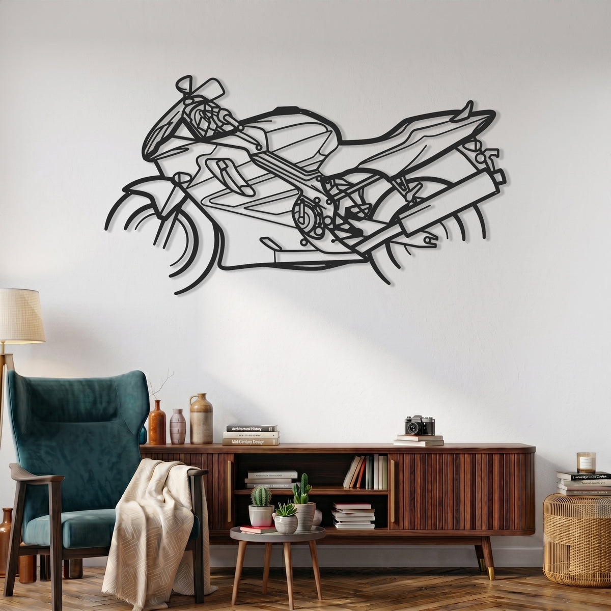 CBR600 2003 Motorcycle Silhouette Metal Wall Art