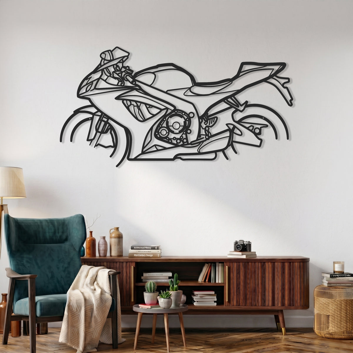 GSX-R 600 2005 Motorcycle Silhouette Metal Wall Art