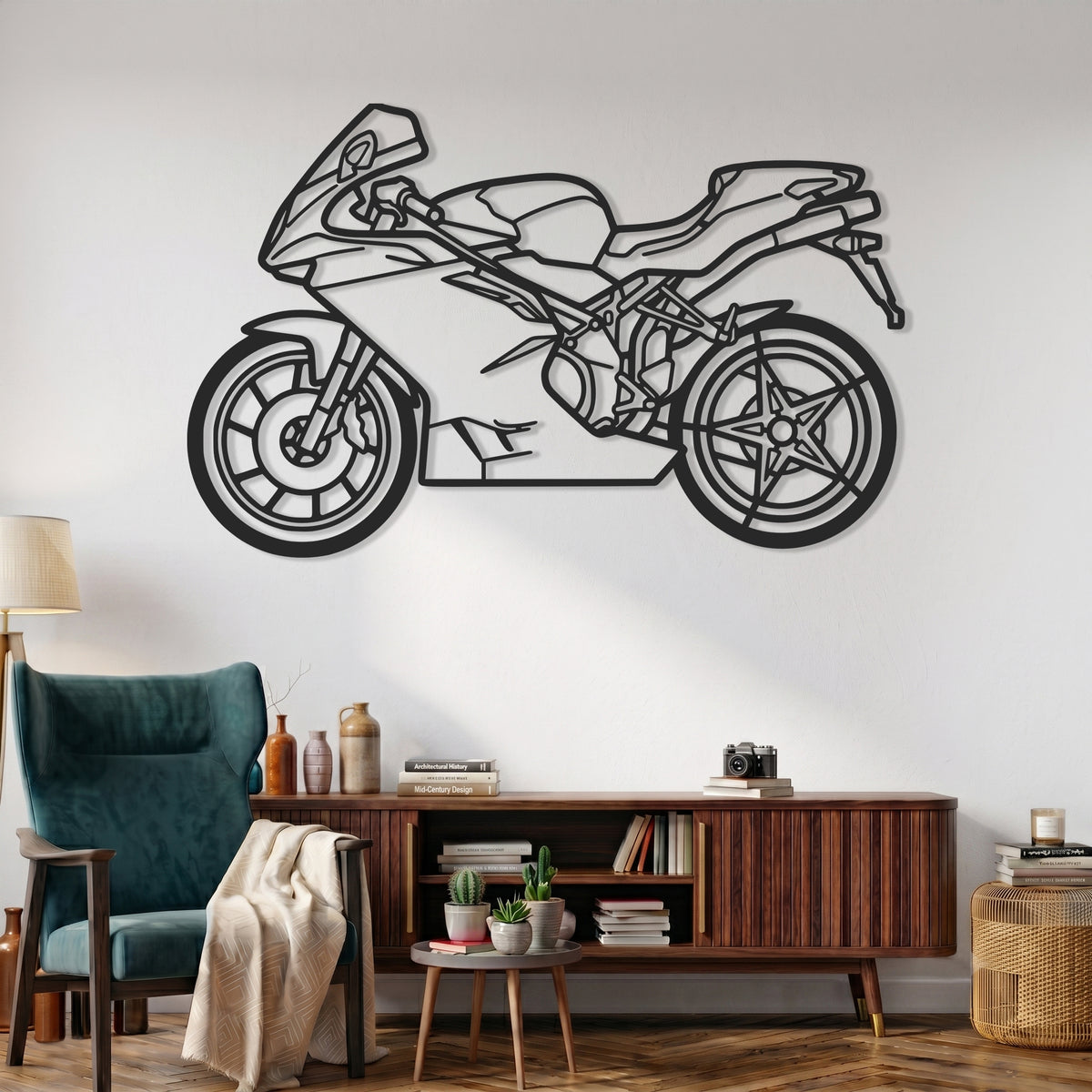 F4 2010 Motorcycle Silhouette Metal Wall Art