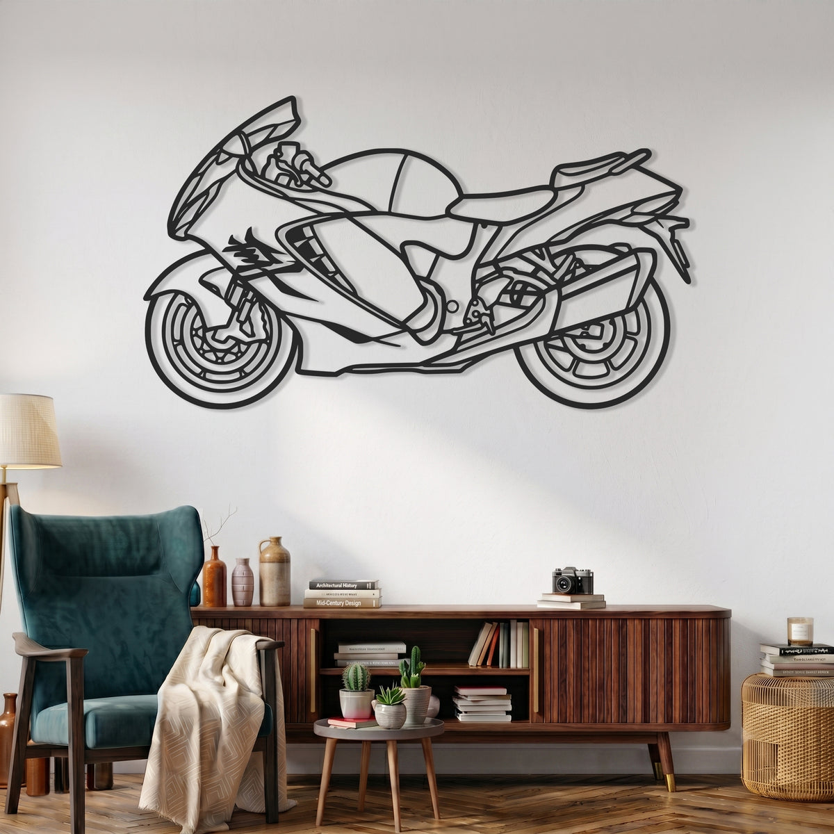 Hayabusa 2021 Motorcycle Silhouette Metal Wall Art