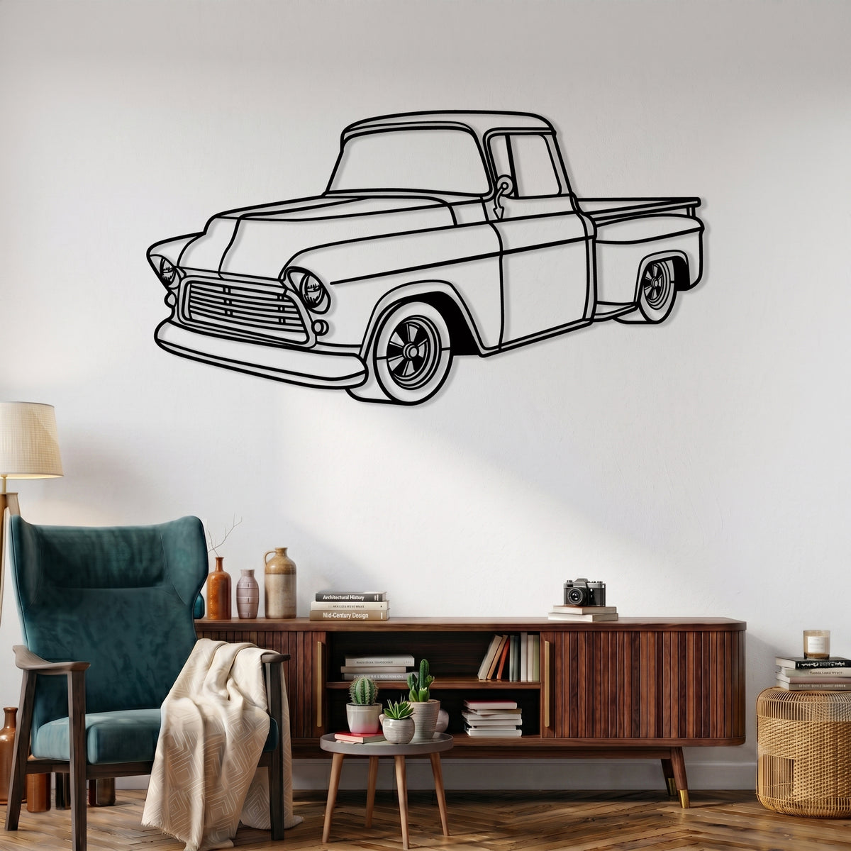 Task Force Pickup (1955-1959) Angle Silhouette Metal Wall Art