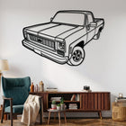 C10 Pickup - 3D Gen. (1973) Angle Silhouette Metal Wall Art