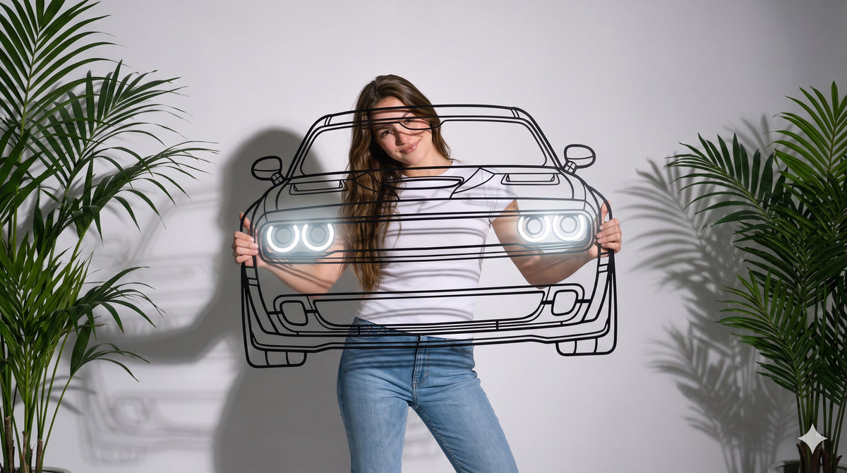 3 Series (E30) Front View Car Metal Neon Wall Art