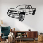 Silverado 1500 / 2500-GMT800 / 1st Gen. (1999-2002) Angle Silhouette Metal Wall Art