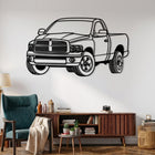 Ram 1500 Regular Cab - 3rd Gen. (2002-2005) Angle Silhouette Metal Wall Art