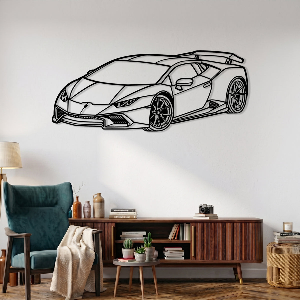 Huracán LP 610-4 Angle Silhouette Metal Wall Art