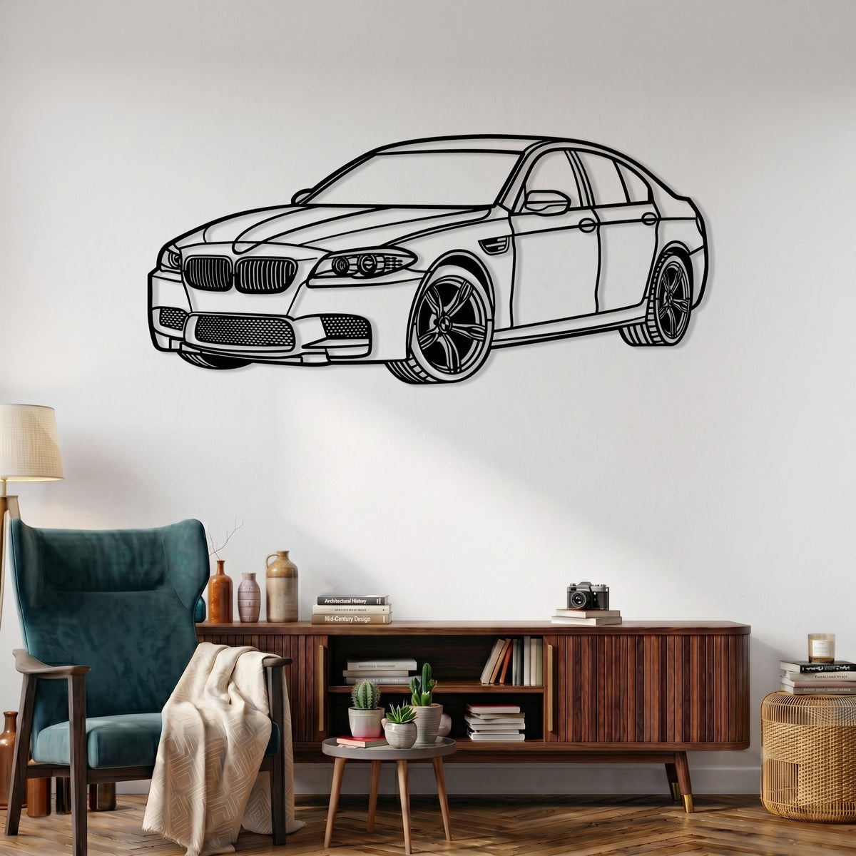 M5 ( F10 / 5th Gen. ) Angle Silhouette Metal Wall Art