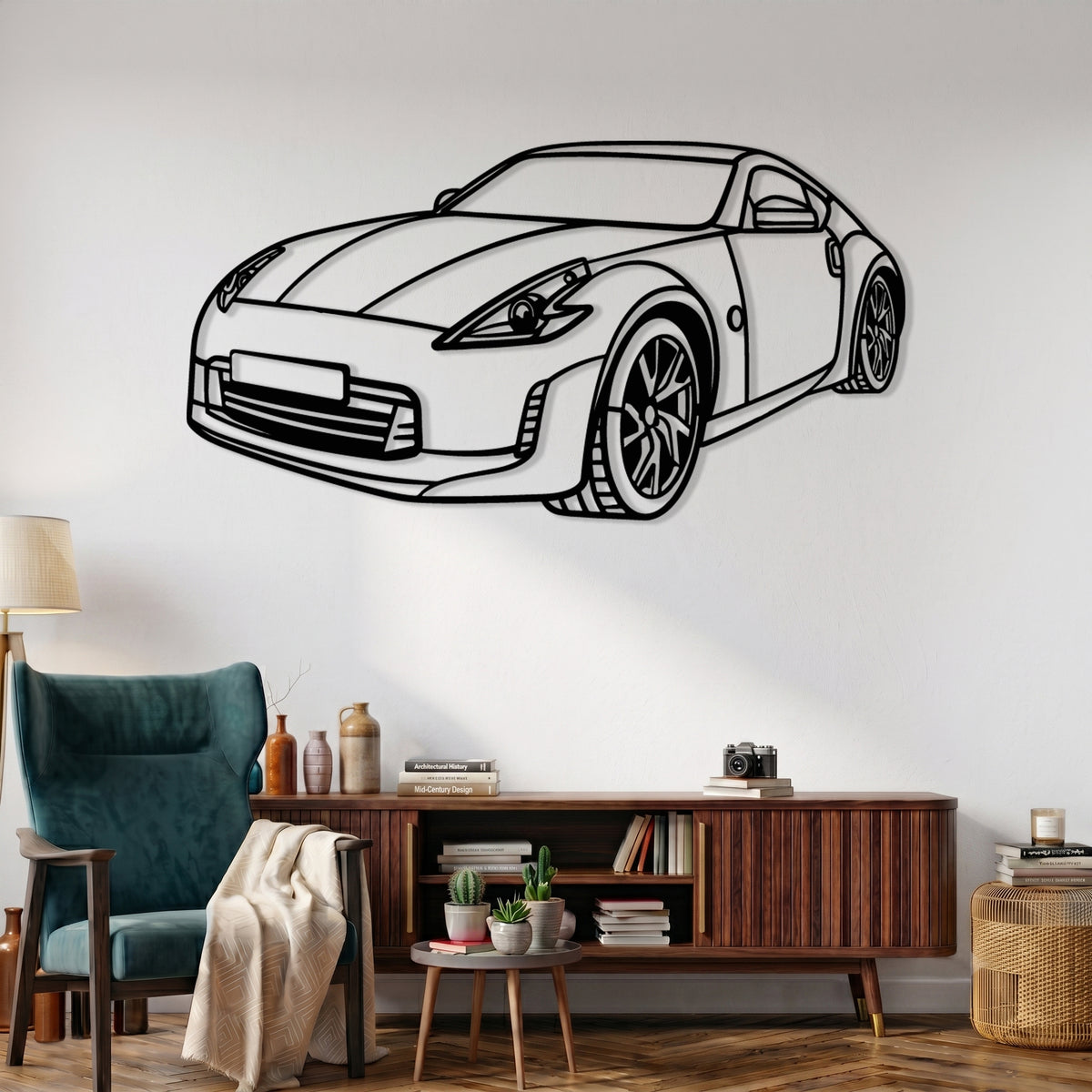 370Z Coupe (Z34) Angle Silhouette Metal Wall Art