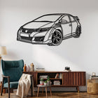Civic Type R ( FK2 / 9th Gen.) Angle Silhouette Metal Wall Art