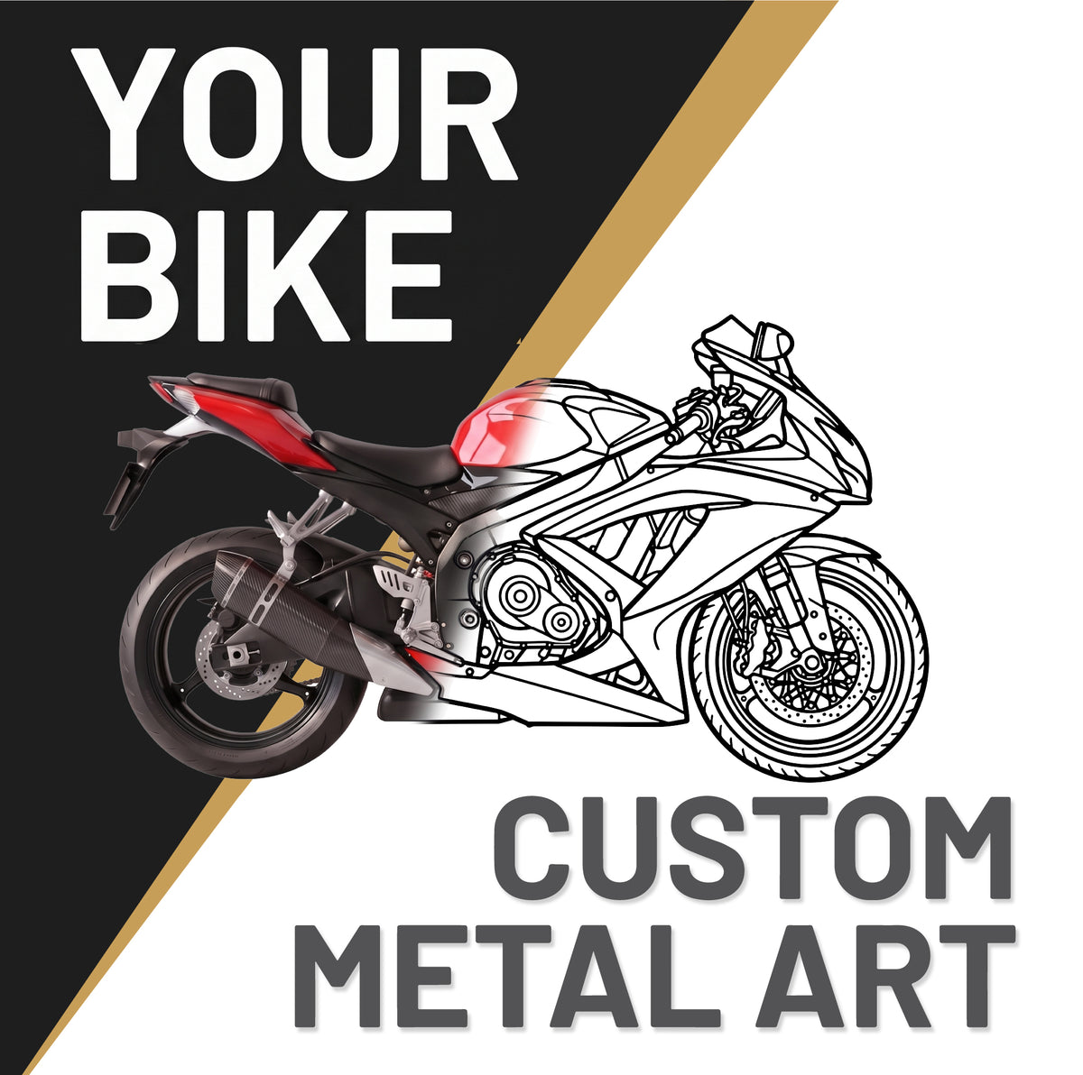 Your Custom Silhouette Metal Motorcycle Wall Art