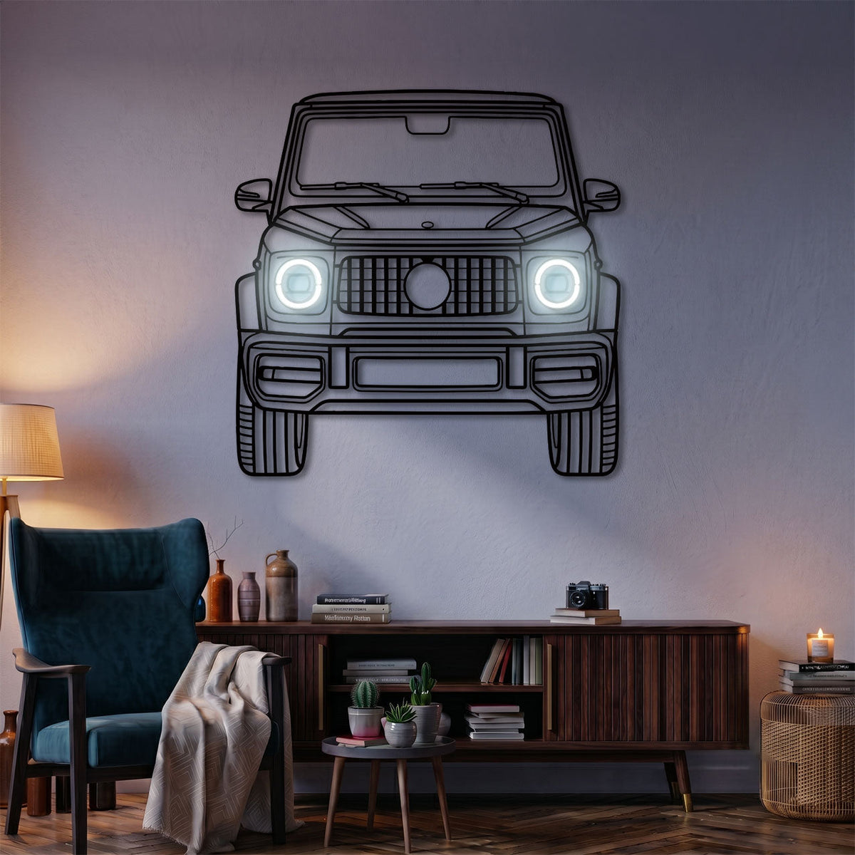 G-Class Front View Car Metal Neon Wall Art