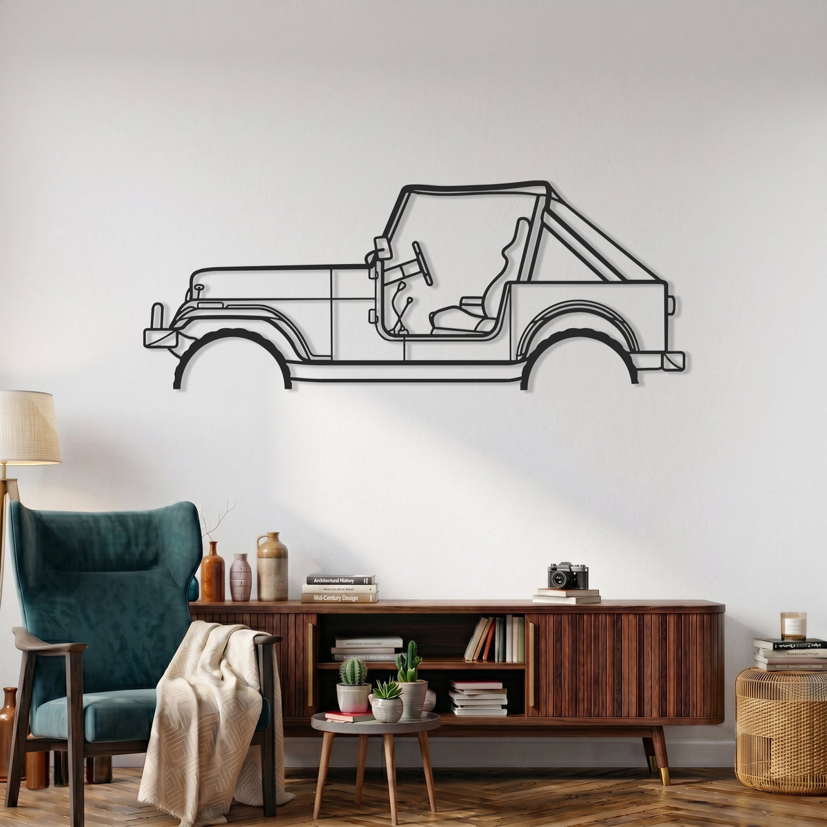 Corvette C8 Car Silhouette Metal Wall Art