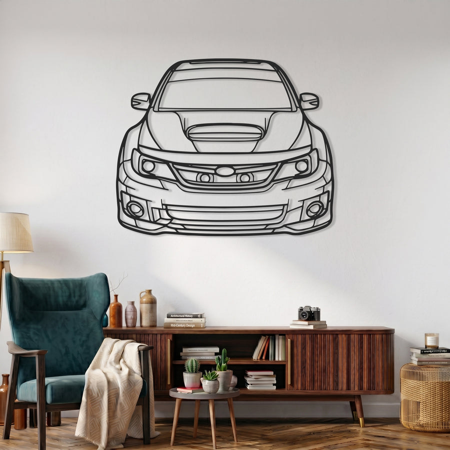 Impreza WRX STI Coupe (GV/GR) 2nd Gen. Front View Metal Wall Art