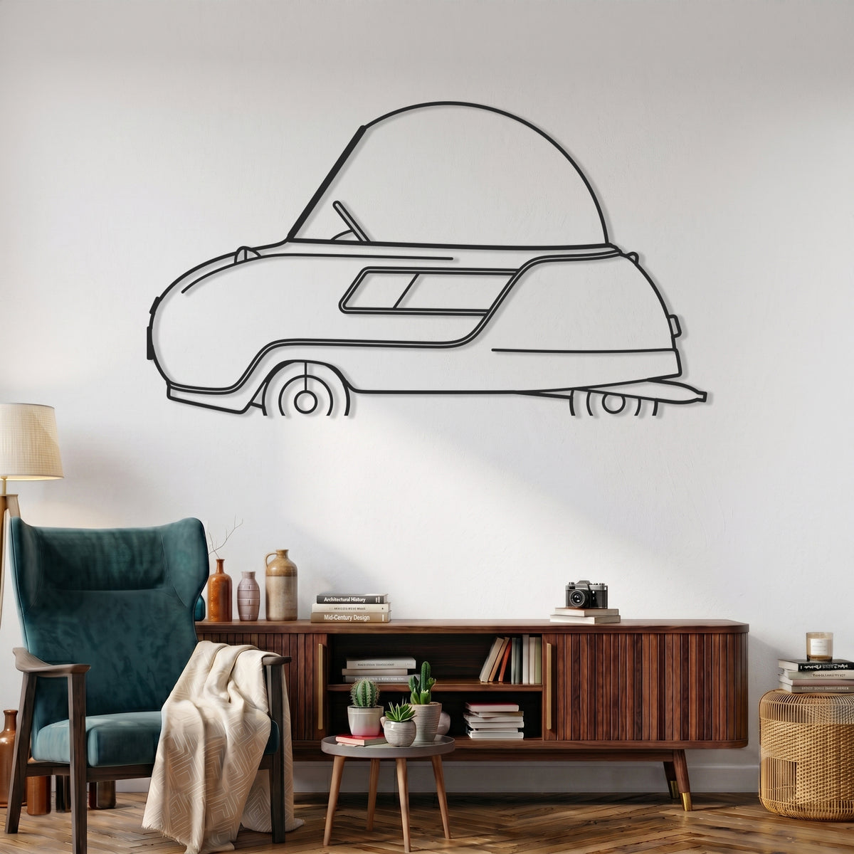 Trident Microcar 1965-1966 Car Silhouette Metal Wall Art
