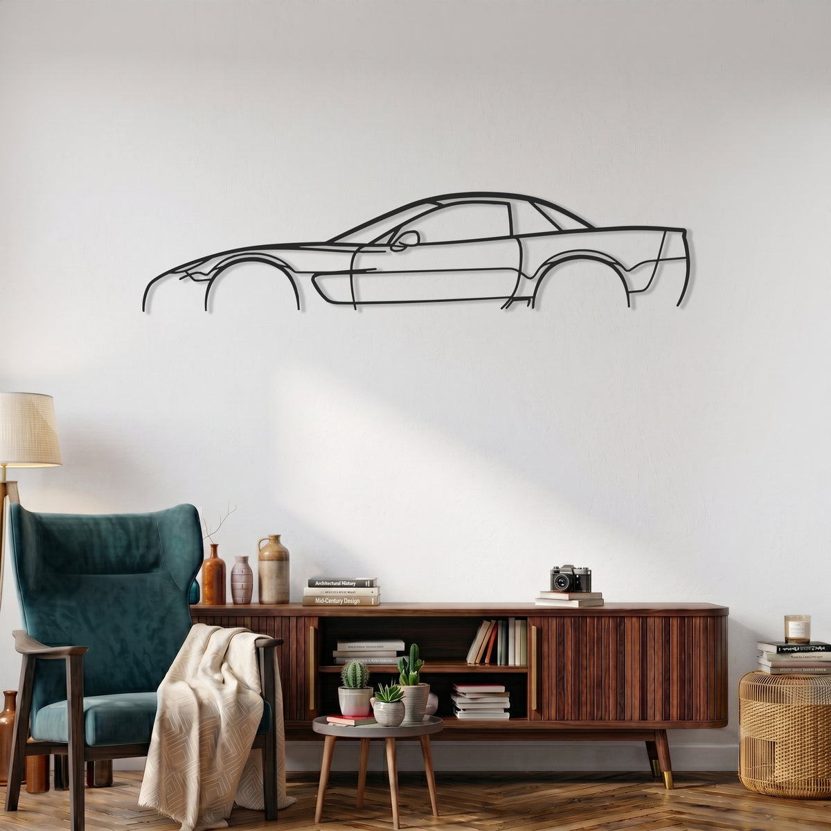 Corvette (C5) (FRC) / Z06 Car Silhouette Metal Wall Art