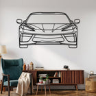 Corvette (C8) Stingray Convertible Angle Silhouette Metal Wall Art