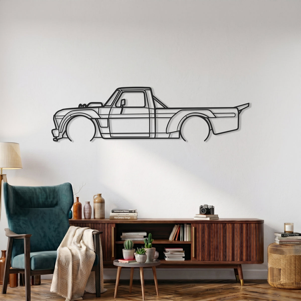 F-150 Hoonitruck (1977) Car Silhouette Metal Wall Art