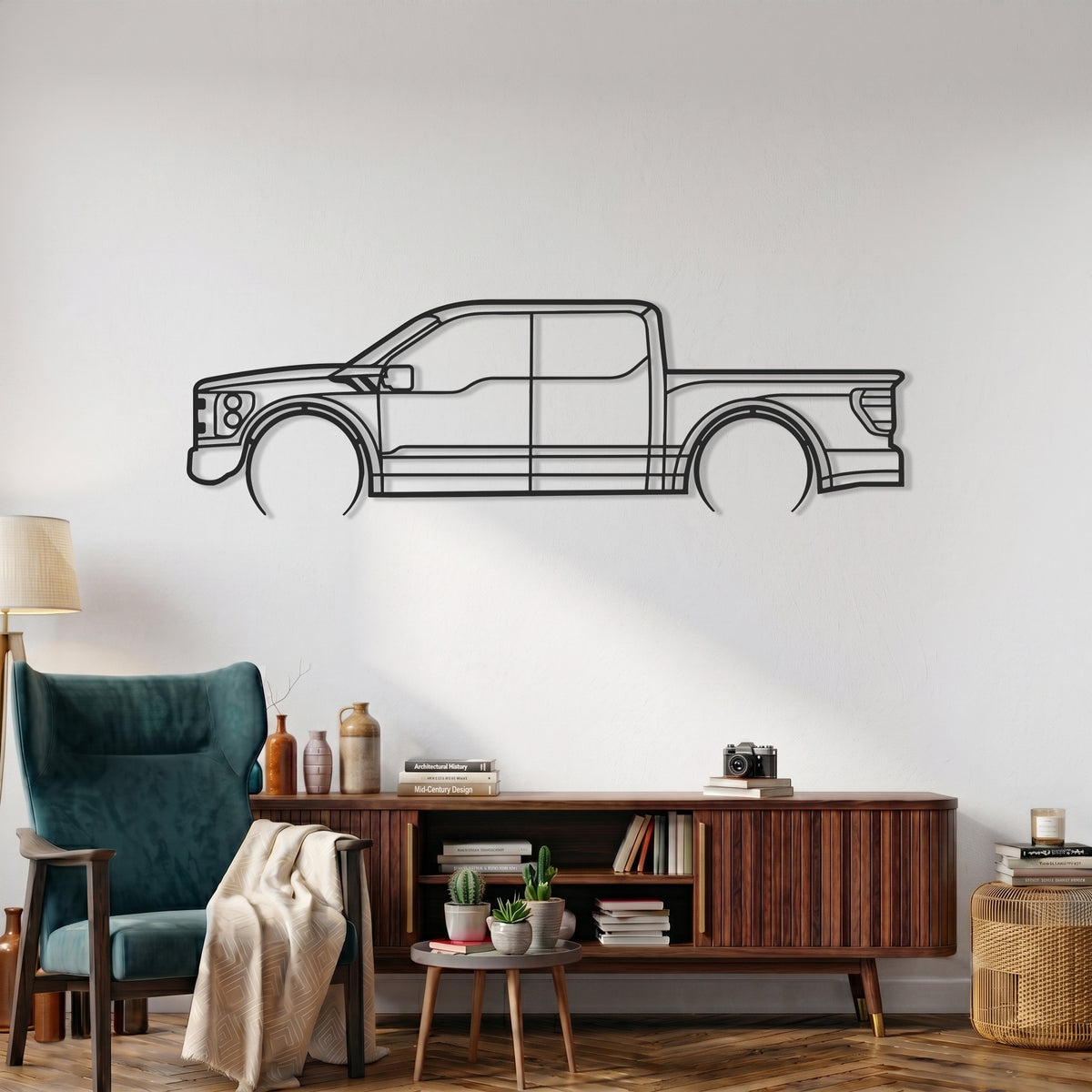 Ford F-150 SuperCrew (14th Gen.) Car Silhouette Metal Wall Art