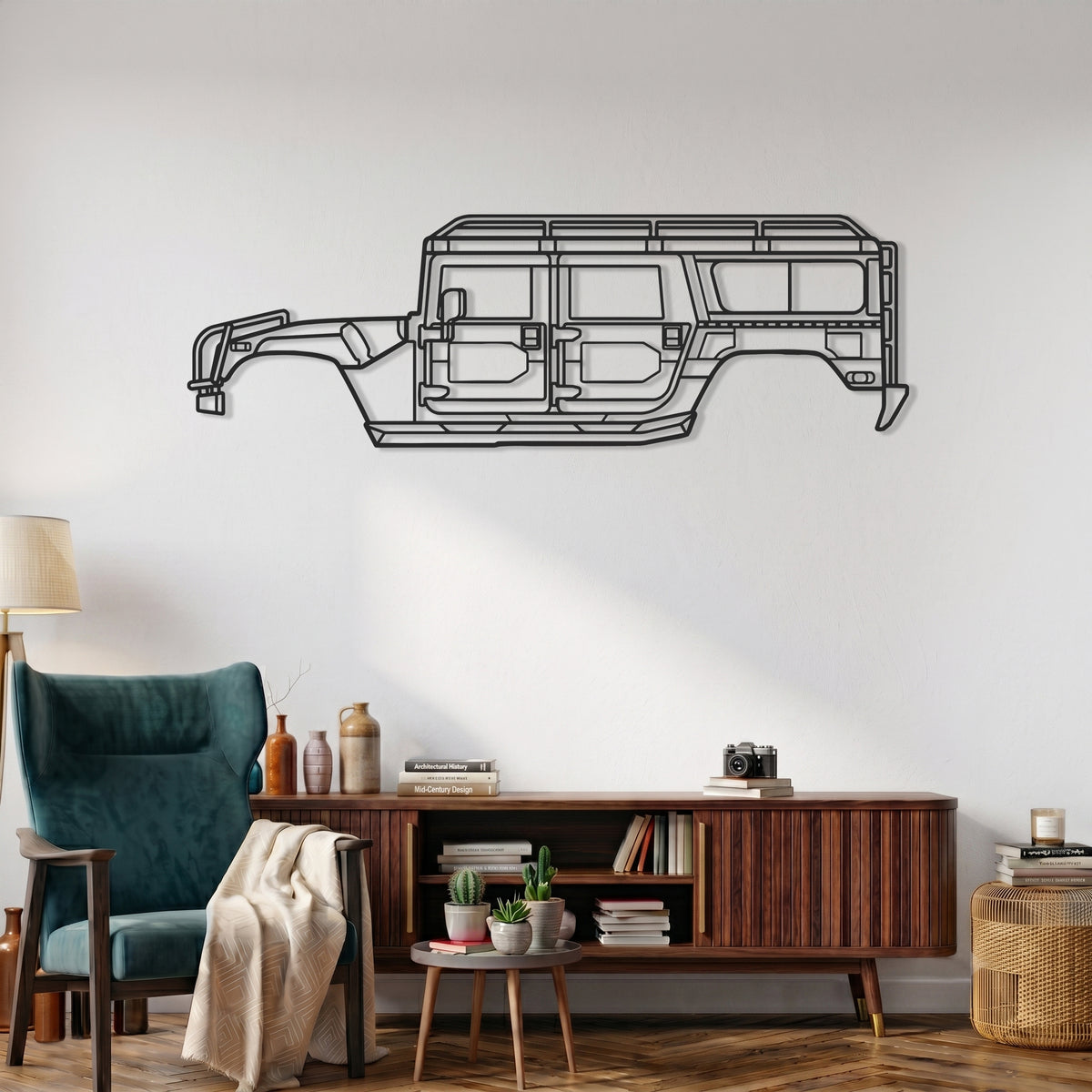 AM General H1 / H1 Alpha Car Silhouette Metal Wall Art