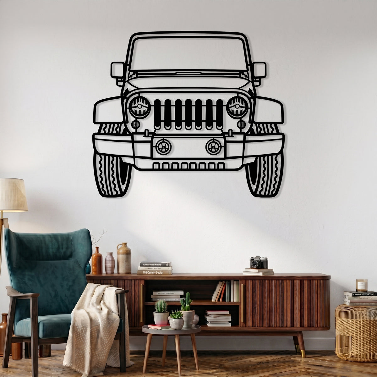 Wrangler JK 3rd Gen. Angle Silhouette Metal Wall Art