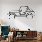 Wrangler CJ7 - Soft Top (1980) Car Silhouette Metal Wall Art