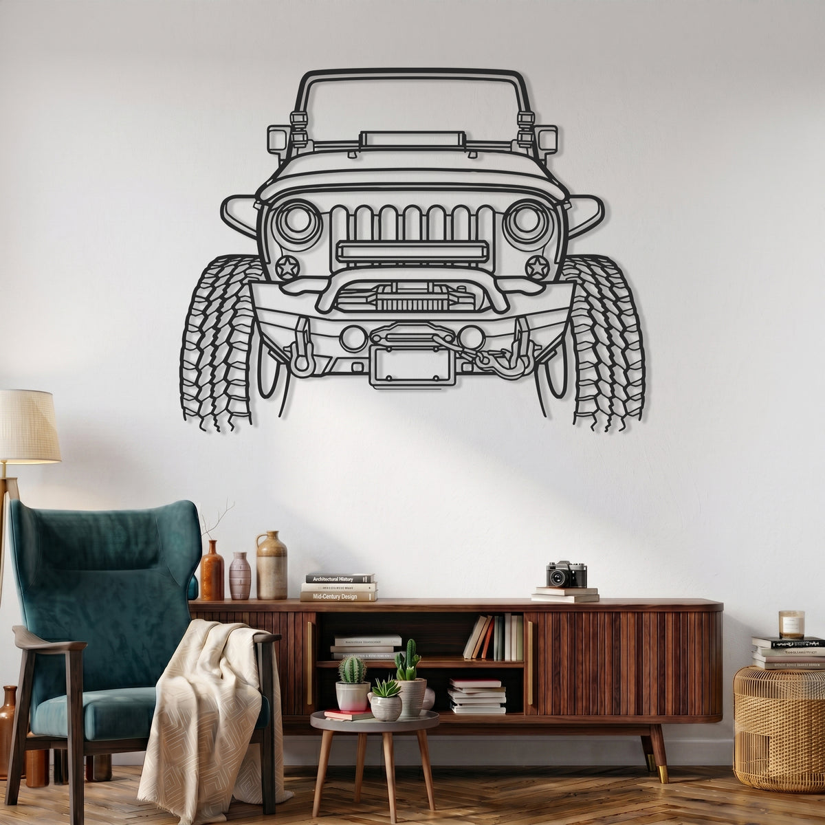 Wrangler JK 3rd Gen. Custom OFF-Road Angle Silhouette Metal Wall Art