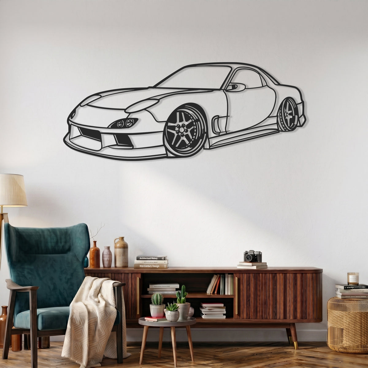 RX-7 / FD3S / 3rd Gen. (1994) Angle Silhouette Metal Wall Art