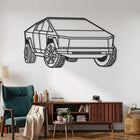CyberTruck Angle Silhouette Metal Wall Art