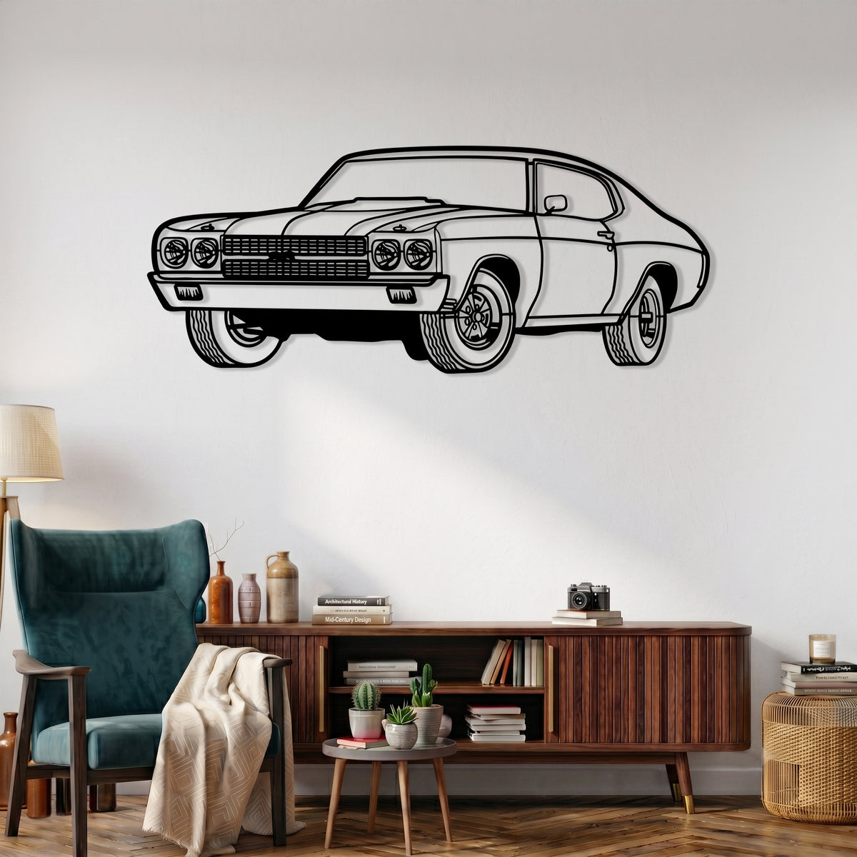 Chevelle SS 454 (1970) Angle Silhouette Metal Wall Art