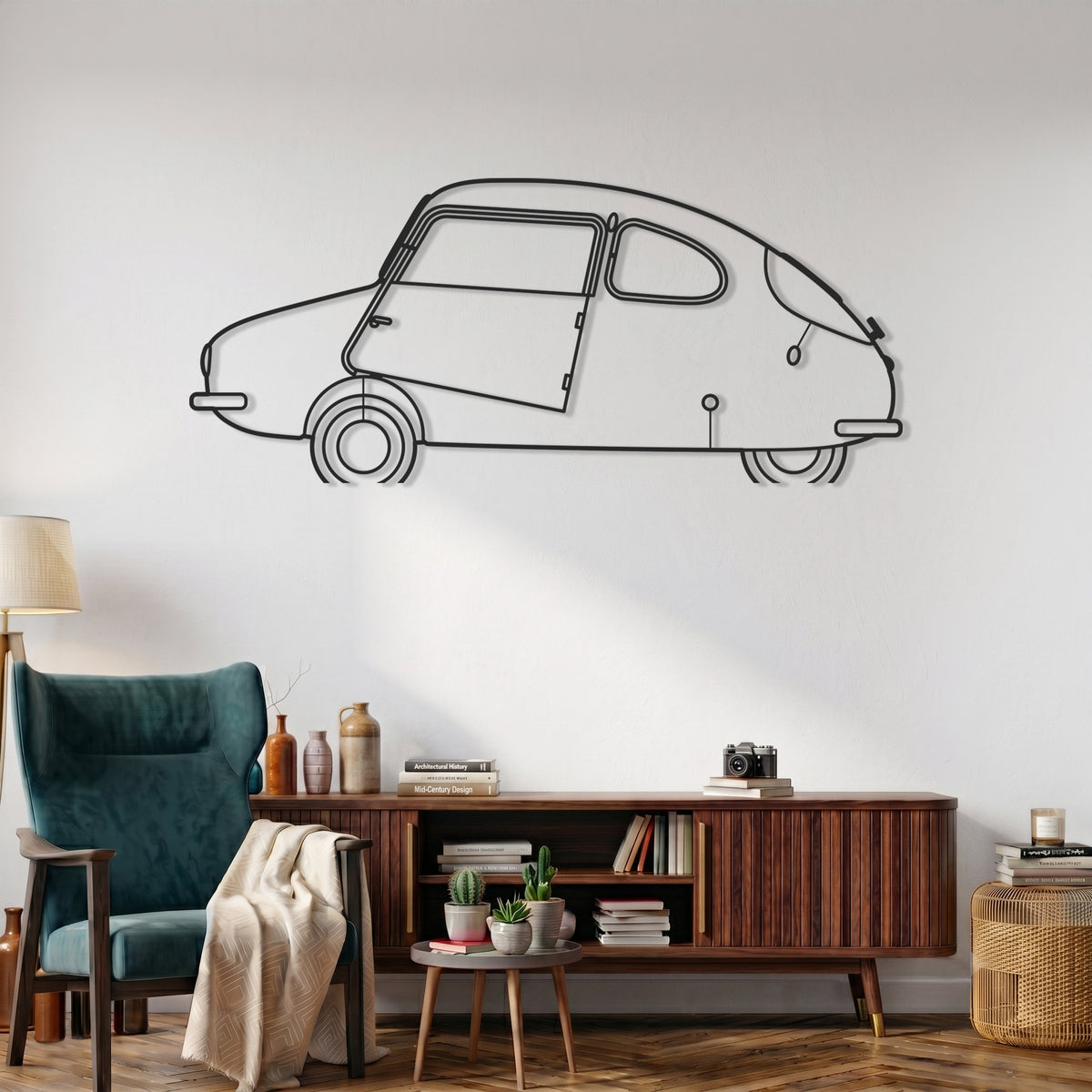 NWF 200 - 2-Door Microcar/Coupe (Bespoke Fuldamobil S-1) 1954–1955 Car Silhouette Metal Wall Art