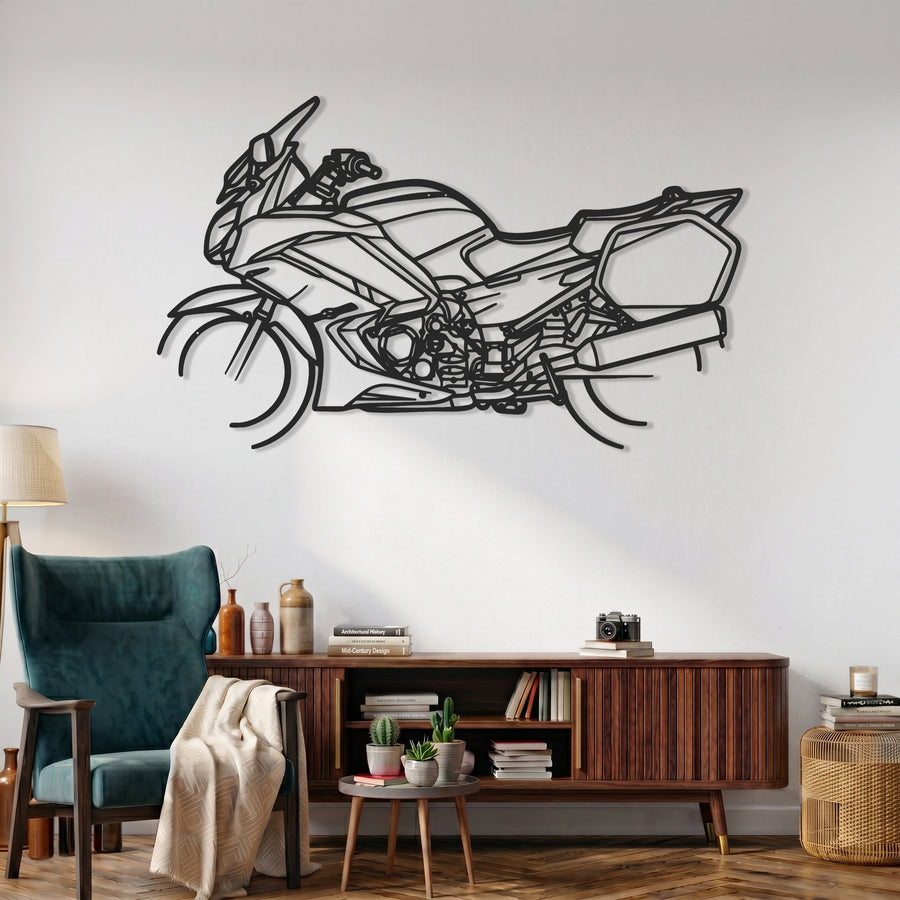 لوحة فنية جدارية معدنية بتصميم ظلي لسيارة كورفيت C8