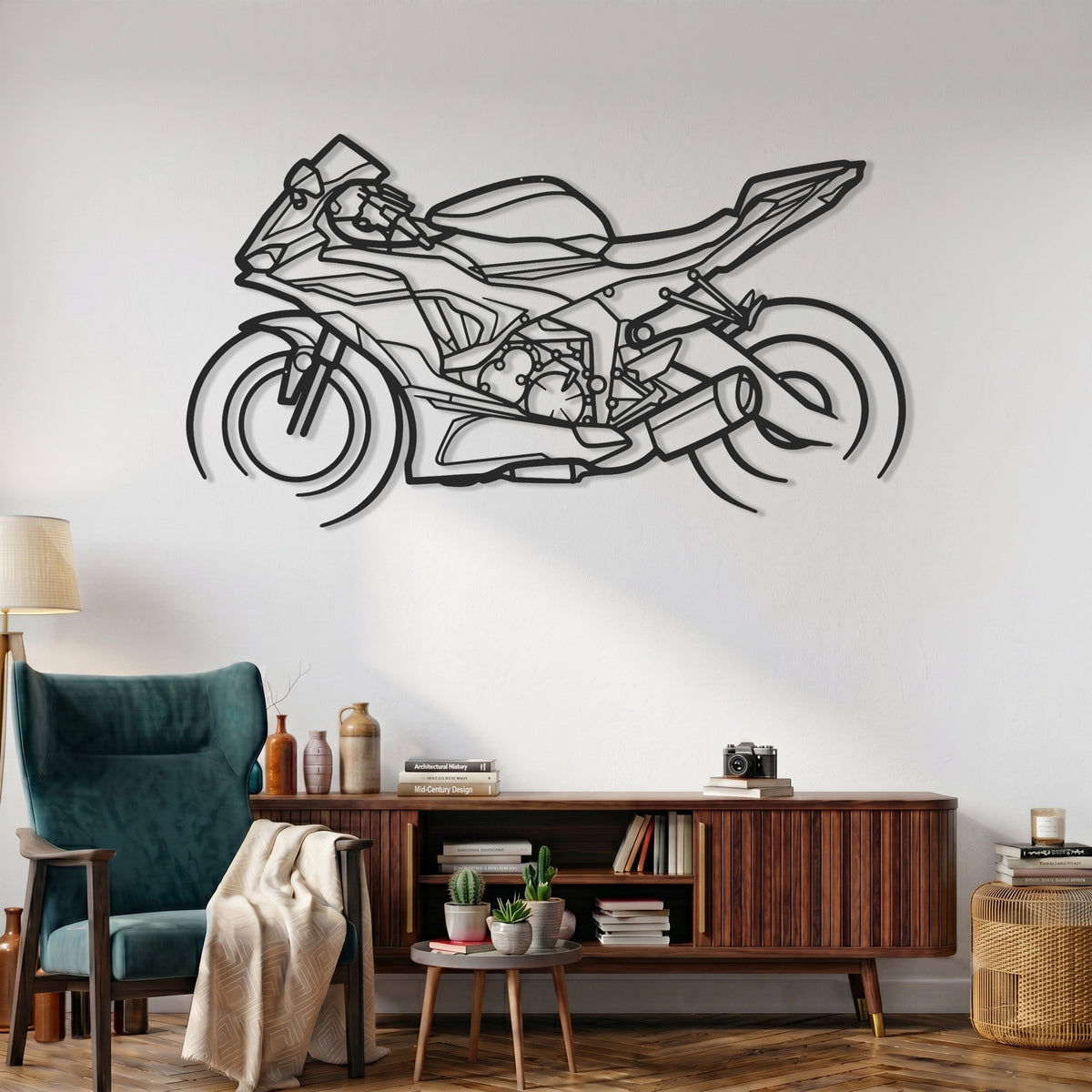 Ninja ZX-6R 2021 Motorcycle Silhouette Metal Wall Art